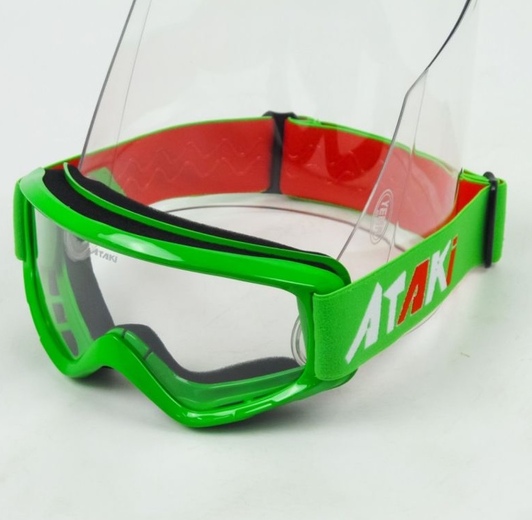 Очки для мотокросса ATAKI HB-319 зеленые глянцевые pitbikemarket.ru