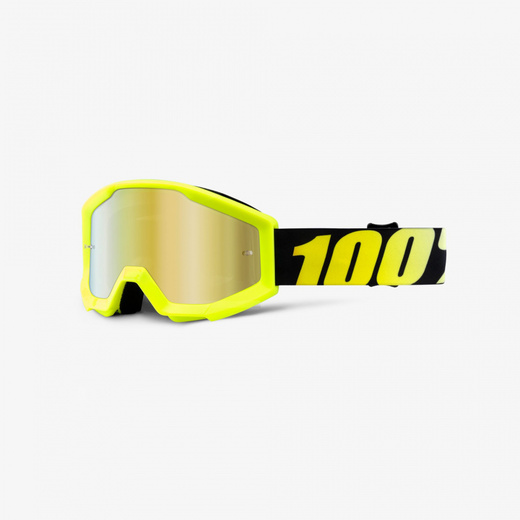 Очки подростковые 100% Strata JR Neon Yellow / Mirror Gold Lens (50510-004-02) pitbikemarket.ru
