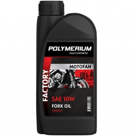Масло вилочное POLYMERIUM MOTOFAN FORK OIL FACTORY MEDIUM 10W 1L pitbikemarket.ru