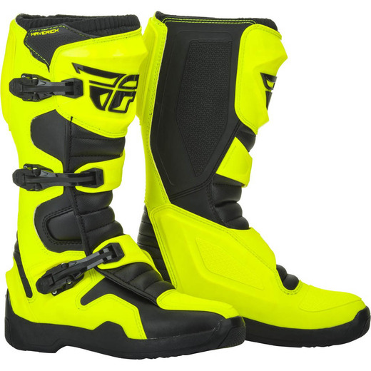 Мотоботы FLY RACING MAVERIK черные/Hi-Vis желтые  7" (40,5 EU) (2019) pitbikemarket.ru