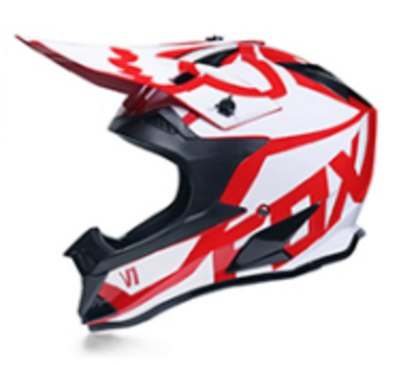 Шлем кроссовый 166 "Fox" red/white L pitbikemarket.ru