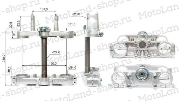 Траверса в сборе XR250 LITE (54/51) 240мм. pitbikemarket.ru